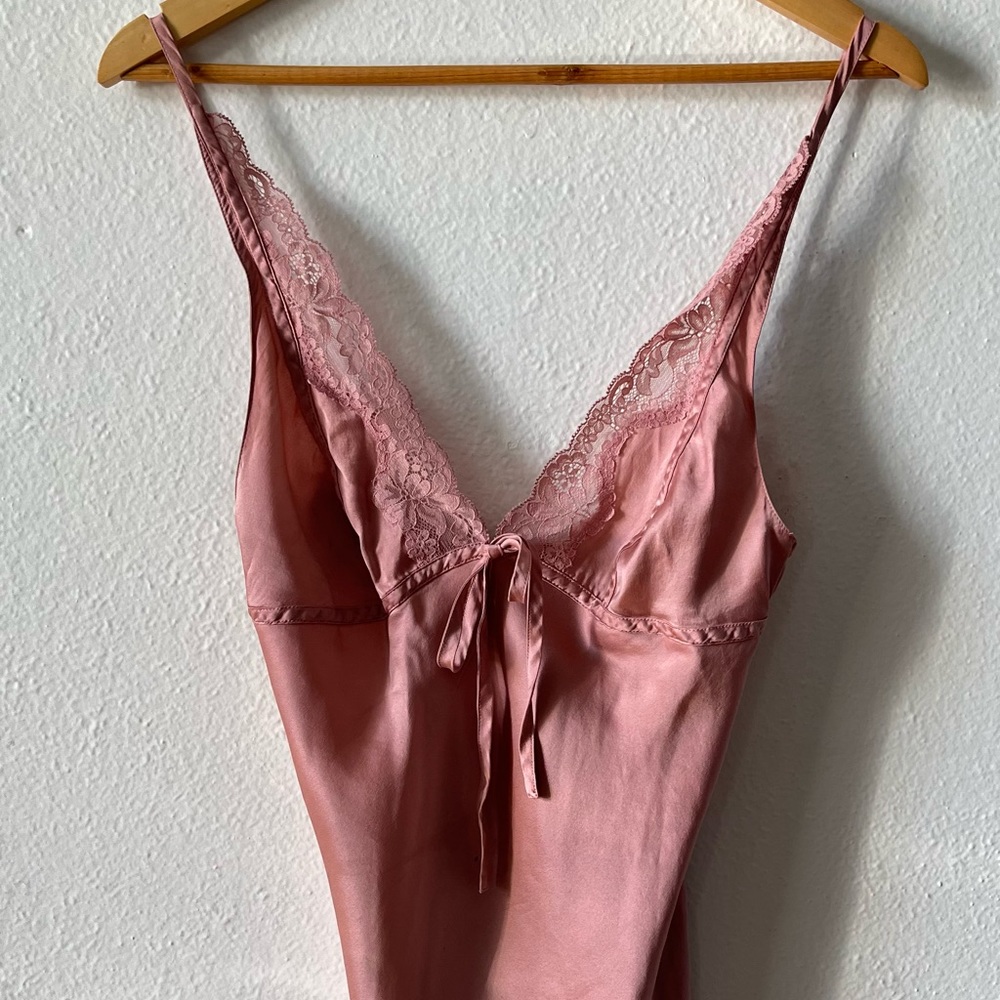 Victorias Secret Vintage 90’s Pink 100% Silk Slip